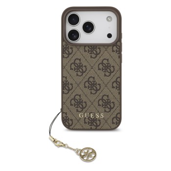 Guess 4G Charm „Tone on Tone“ – Кафяв кейс за iPhone 17 Pro Max