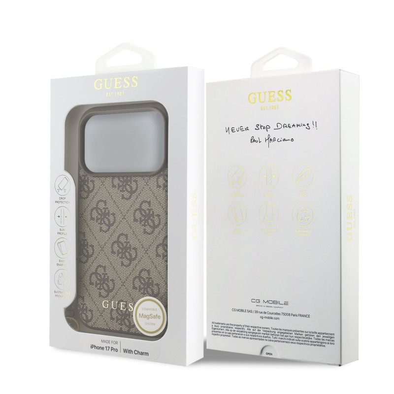 Guess 4G Charm „Tone on Tone“ – Кафяв кейс за iPhone 17 Pro Max - iphone 17 Pro Max Guess 4G Charm „Tone on Tone“ – Кафяв кейс за iPhone 17 Pro Max - Guess 4G Charm „Tone on Tone“ – Кафяв кейс за iPhone 17 Pro Max