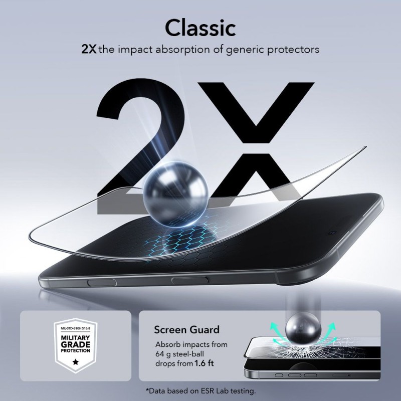 ESR UltraFit закалено стъкло 2-Pack за iPhone Air – черна рамка, пълна защита - iPhone 17 ESR UltraFit закалено стъкло 2-Pack за iPhone Air – черна рамка, пълна защита - ESR UltraFit закалено стъкло 2-Pack за iPhone Air – черна рамка