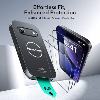 ESR UltraFit закалено стъкло 2-Pack за iPhone Air – черна рамка, пълна защита ESR UltraFit закалено стъкло 2-Pack за iPhone Air – черна рамка, пълна защита