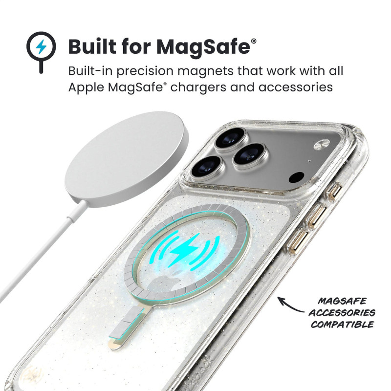 Блестящ калъф Speck Presidio Lux MagSafe за iPhone 17 Pro - Блестящ калъф Speck Presidio Lux MagSafe за iPhone 17 Pro