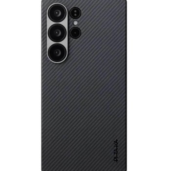 Magsafe Калъф за Samsung S25 Ultra, PITAKA Ultra-Slim Case Black-Grey Twill