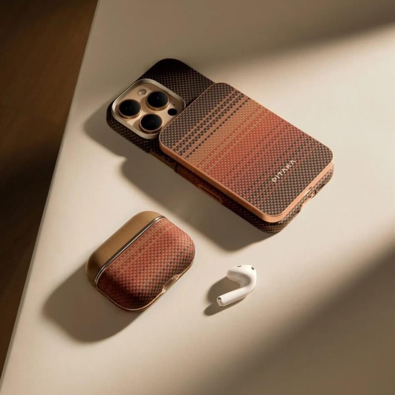 Magsafe Калъф за Apple AirPods Pro 2, PITAKA Aramid Fiber Magnetic Sunset Case - Калъфи AirPods Magsafe Калъф за Apple AirPods Pro 2, PITAKA Aramid Fiber Magnetic Sunset Case - Magsafe Калъф за Apple AirPods Pro 2, PITAKA Aramid Fiber Magnet