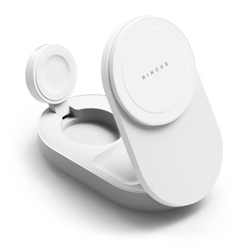 Ringke Qi2.2 25W 3-в-1 MagSafe Безжично Зарядно – Сгъваемо, White