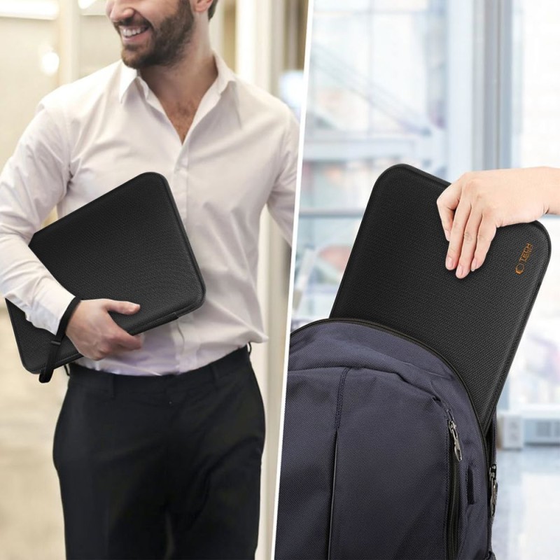 Tech-Protect HardPouch Калъф за Лаптоп 13–14 инча – Black/Orange - Калъфи и чанти за лаптоп Tech-Protect HardPouch Калъф за Лаптоп 13–14 инча – Black/Orange - Tech-Protect HardPouch Калъф за Лаптоп 13–14 инча – Black/Orange