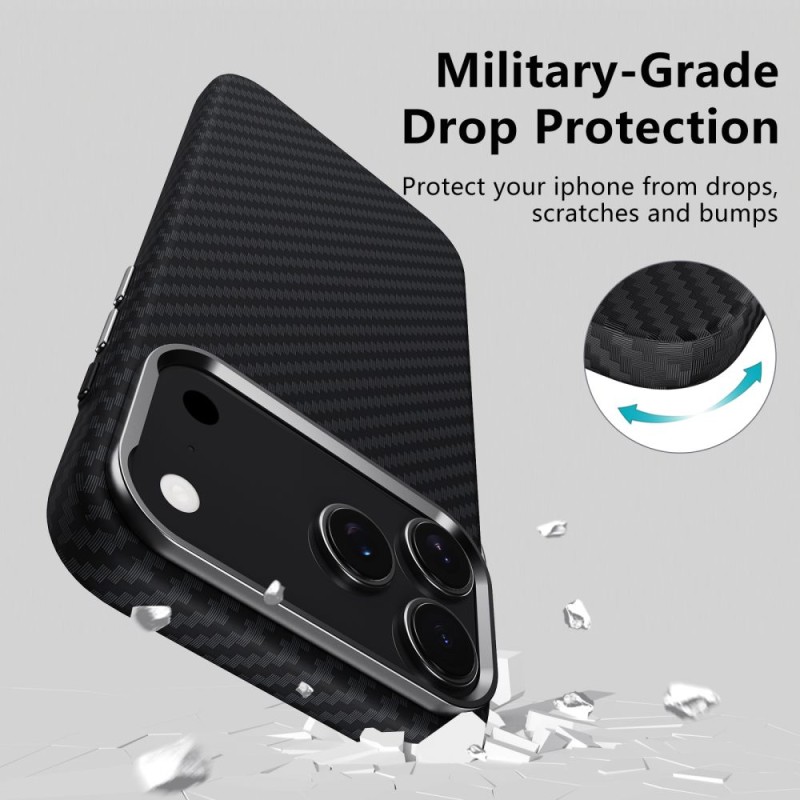 Tech-Protect Ion Carbon MagSafe Калъф за iPhone 17 Pro Max– Карбонов, Black/Silver - iphone 17 Pro Max Tech-Protect Ion Carbon MagSafe Калъф за iPhone 17 Pro Max– Карбонов, Black/Silver - Tech-Protect Ion Carbon MagSafe Калъф за iPhone 17 Pro Max– Карб