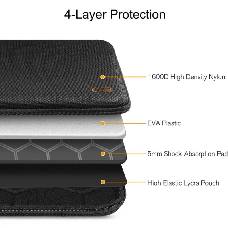 Tech-Protect HardPouch Калъф за Лаптоп 13–14 инча – Black/Orange - Калъфи и чанти за лаптоп Tech-Protect HardPouch Калъф за Лаптоп 13–14 инча – Black/Orange - Tech-Protect HardPouch Калъф за Лаптоп 13–14 инча – Black/Orange
