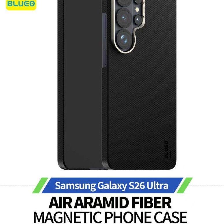 Blueo Air Aramid Калъф за Samsung Galaxy S26 Ultra – Black - Samsung S Blueo Air Aramid Калъф за Samsung Galaxy S26 Ultra – Black - Blueo Air Aramid Калъф за Samsung Galaxy S26 Ultra – Black