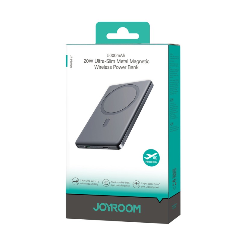 Joyroom MagSafe Power Bank 5000mAh 20W - Магнитна безжична външна батерия с USB-C - Външни батерии Joyroom MagSafe Power Bank 5000mAh 20W - Магнитна безжична външна батерия с USB-C - Joyroom MagSafe Power Bank 5000mAh 20W - Магнитна безжична външн