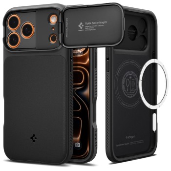 Spigen Optik Armor MagSafe Калъф за iPhone 17 Pro Max – Black