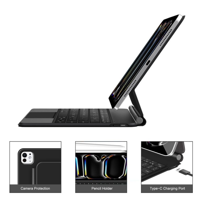 Калъф с клавиатура и тъчпад за iPad Pro 11″ (2024/2025) – Tech-Protect SmartCase Magnetic Black - калъфи iPad Калъф с клавиатура и тъчпад за iPad Pro 11″ (2024/2025) – Tech-Protect SmartCase Magnetic Black - Калъф с клавиатура и тъчпад за iPad Pro 11″ (2024/2025) – Tech-P