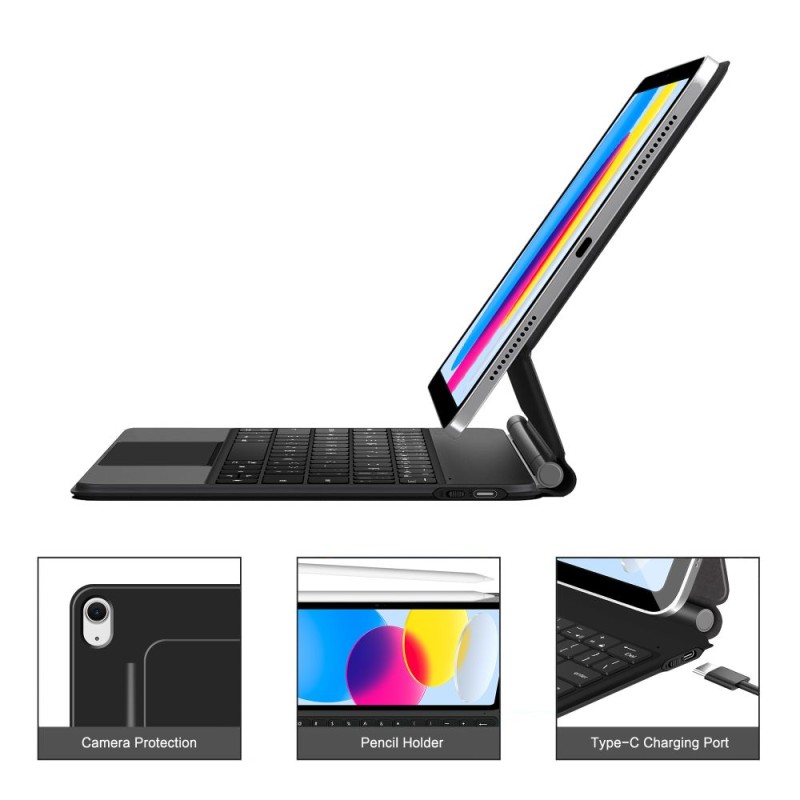 Калъф с клавиатура и тъчпад за iPad 10.9″ (2022) / iPad 11″ (2025) – Tech-Protect SmartCase Magnetic Black - калъфи iPad Калъф с клавиатура и тъчпад за iPad 10.9″ (2022) / iPad 11″ (2025) – Tech-Protect SmartCase Magnetic Black - Калъф с клавиатура и тъчпад за iPad 10.9″ (2022) / iPad 11″ (202