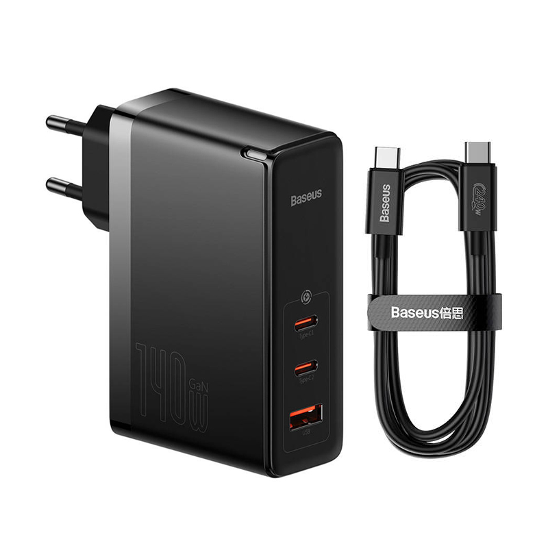 Baseus GaN5 Pro 140W Зарядно 220V – 2x USB-C + USB-A Fast Charger - Зарядно за стена Baseus GaN5 Pro 140W Зарядно 220V – 2x USB-C + USB-A Fast Charger - Baseus GaN5 Pro 140W Зарядно 220V – 2x USB-C + USB-A Fast Charge