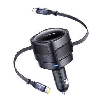Baseus Enjoyment Max Автомобилно Зарядно 12V 60W – Type-C + Lightning Кабел