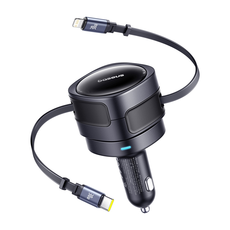 Baseus Enjoyment Max Автомобилно Зарядно 12V 60W – Type-C + Lightning Кабел - Зарядно за кола Baseus Enjoyment Max Автомобилно Зарядно 12V 60W – Type-C + Lightning Кабел - Baseus Enjoyment Max Автомобилно Зарядно 12V 60W – Type-C + Ligh