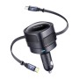 Baseus Enjoyment Max Автомобилно Зарядно 12V 60W – Type-C + Lightning Кабел