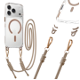 Прозрачен Кейс с MagSafe и Връзка за iPhone 17 Pro – Прозрачен / Бежов