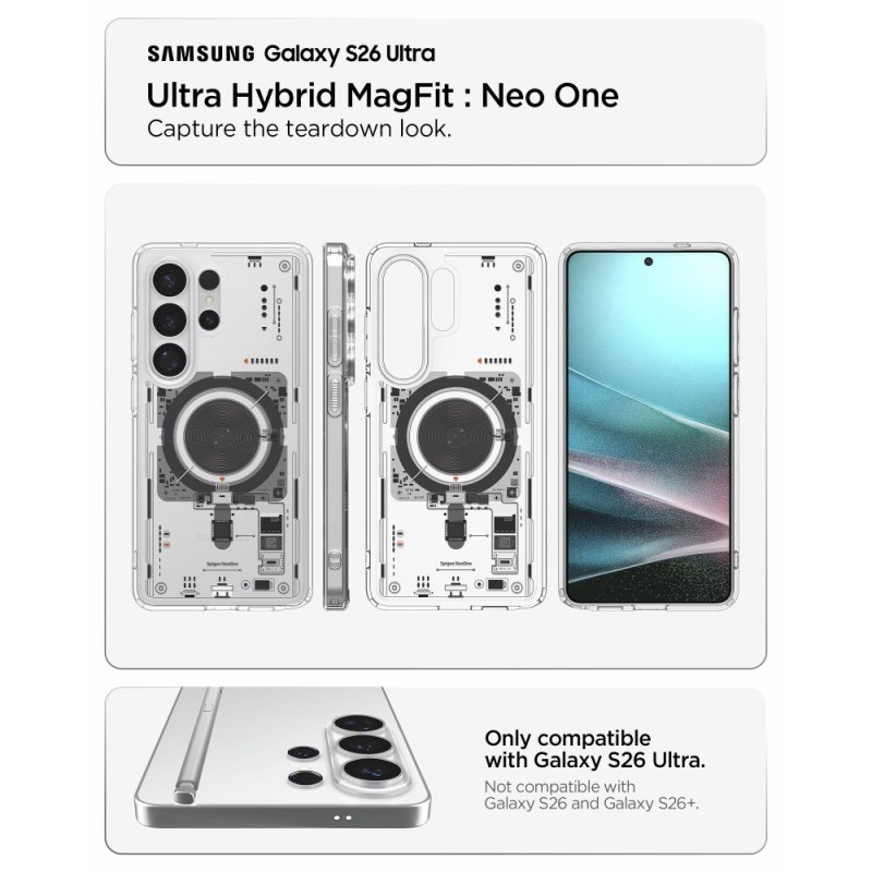 Прозрачен Кейс Spigen Ultra Hybrid Mag Neo One с MagSafe за Galaxy S26 Ultra - Samsung S Прозрачен Кейс Spigen Ultra Hybrid Mag Neo One с MagSafe за Galaxy S26 Ultra - Прозрачен Кейс Spigen Ultra Hybrid Mag Neo One с MagSafe за Gala