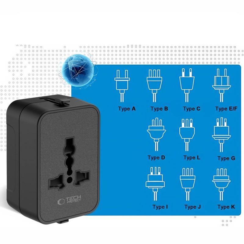 Универсален Адаптер Tech-Protect TA300 (EU / UK / US / AU) - Адаптери Универсален Адаптер Tech-Protect TA300 (EU / UK / US / AU) - Универсален Адаптер Tech-Protect TA300 (EU / UK / US / AU)