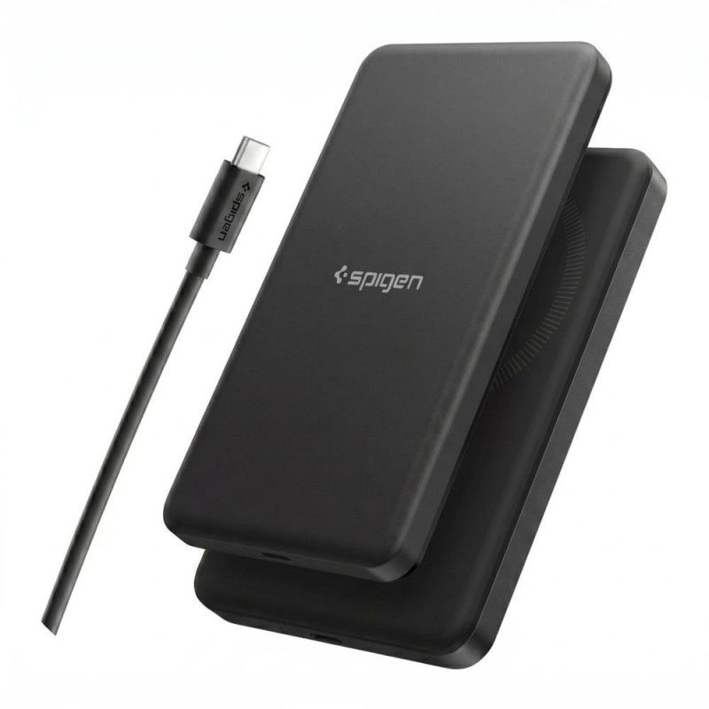 Външна Магнитна Батерия Spigen Essential Qi2 MagSafe Power Bank 5000mAh 22.5W – Черен - Външни батерии Външна Магнитна Батерия Spigen Essential Qi2 MagSafe Power Bank 5000mAh 22.5W – Черен - Външна Магнитна Батерия Spigen Essential Qi2 MagSafe Power Bank