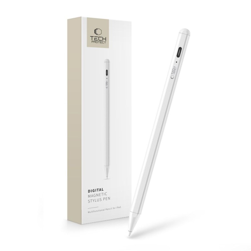 TECH-PROTECT ДИГИТАЛНА МАГНИТНА СТИЛУС ПИСАЛКА ЗА iPAD БЯЛА - TECH-PROTECT ДИГИТАЛНА МАГНИТНА СТИЛУС ПИСАЛКА ЗА iPAD БЯЛА - 0795787711408