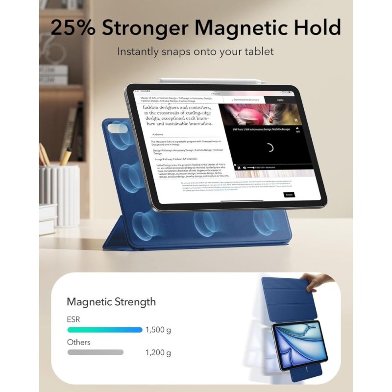 ESR Rebound Magnetic магнитен кейс за iPad Air 10.9 (4/5/2020-2022) / 11 (6/7/8/2024-2026) Navy Blue - ESR Rebound Magnetic магнитен кейс за iPad Air 10.9 (4/5/2020-2022) / 11 (6/7/8/2024-2026) Navy Blue - 4894240141403