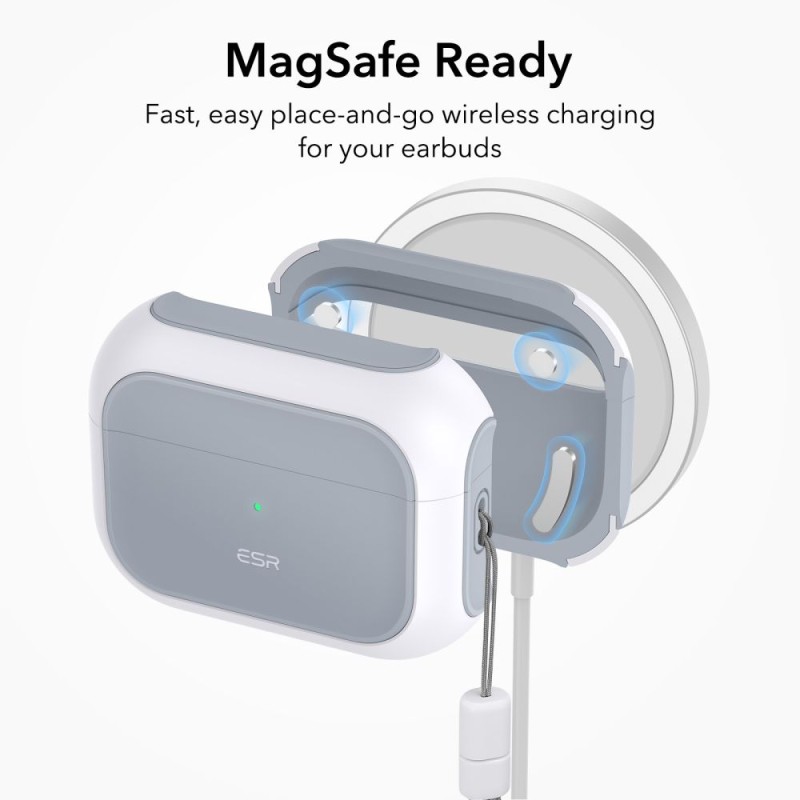 ESR ORBIT HALOLOCK Magsafe калъф за Apple AirPods Pro 1/2 (бял) - 4894240171653