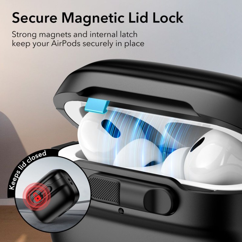 ESR PULSE HALOLOCK MagSafe калъф за Apple AirPods Pro 1/2 черен - ESR PULSE HALOLOCK MagSafe калъф за Apple AirPods Pro 1/2 черен - 4894240172643