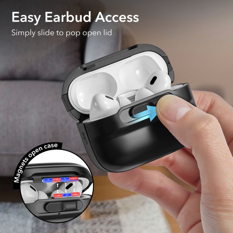 ESR PULSE HALOLOCK MagSafe калъф за Apple AirPods Pro 1/2 черен - ESR PULSE HALOLOCK MagSafe калъф за Apple AirPods Pro 1/2 черен - 4894240172643