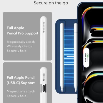 ESR Rebound Magnetic Калъф с магнити за iPad Pro 13” (7/8/2024–2025), тъмносин