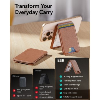 ESR Classic RFID Magnetic Wallet Stand с MagSafe – кафяв