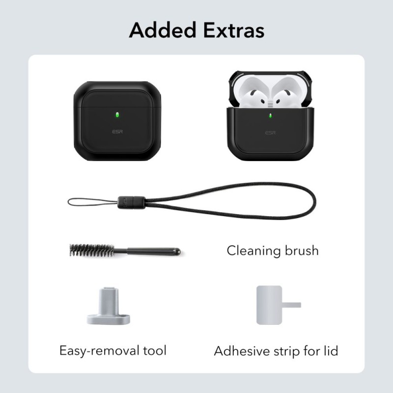 ESR ORBIT HALOLOCK Magsafe калъф за Apple AirPods 4 черен - ESR ORBIT HALOLOCK Magsafe калъф за Apple AirPods 4 черен - 4894240217580
