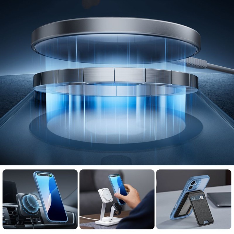 ESR Classic Pro Set HaloLock MagSafe за iPhone 16 Frosted Blue - ESR Classic Pro Set HaloLock MagSafe за iPhone 16 Frosted Blue - 4894240229958
