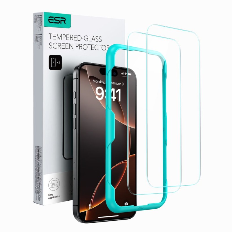 ESR закалено стъкло TEMPERED GLASS 2-Pack за iPhone 16, прозрачно - ESR закалено стъкло TEMPERED GLASS 2-Pack за iPhone 16, прозрачно - 4894240235935