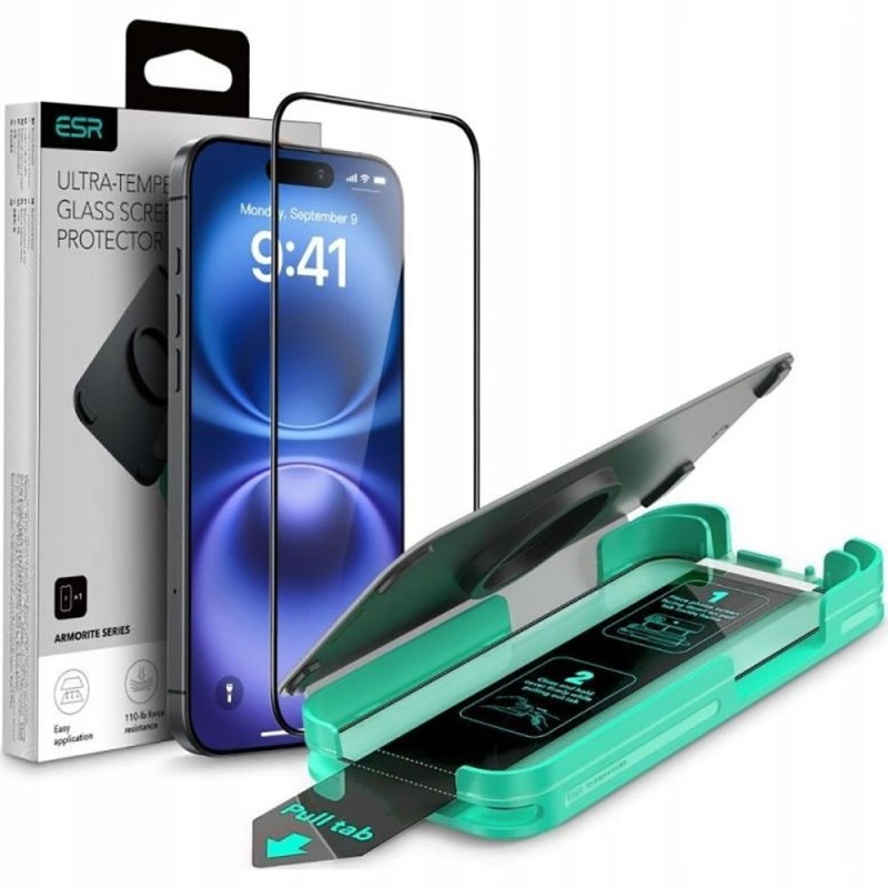 ESR Armorite закалено стъкло за iPhone 16 Pro Black - 4894240236055