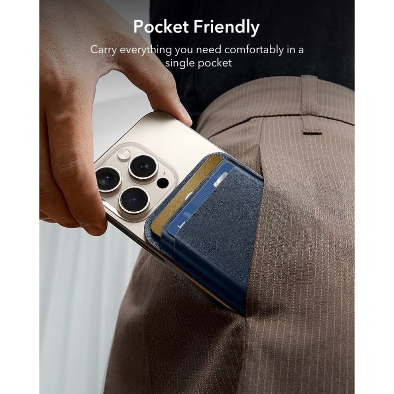 ESR Classic RFID магнитен портфейл MagSafe тъмносин ESR Classic RFID магнитен портфейл MagSafe тъмносин
