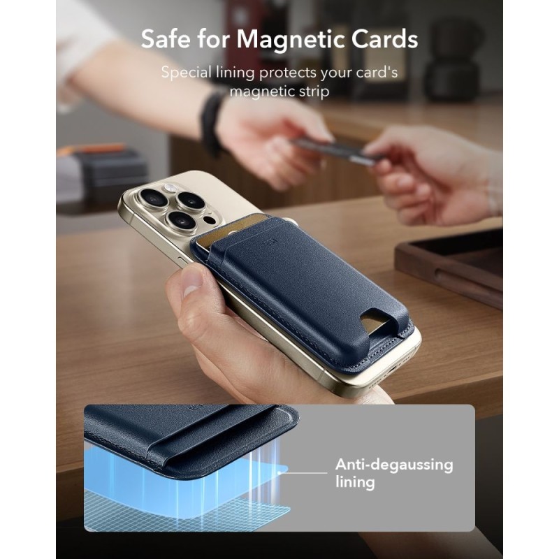 ESR Classic RFID магнитен портфейл MagSafe тъмносин ESR Classic RFID магнитен портфейл MagSafe тъмносин