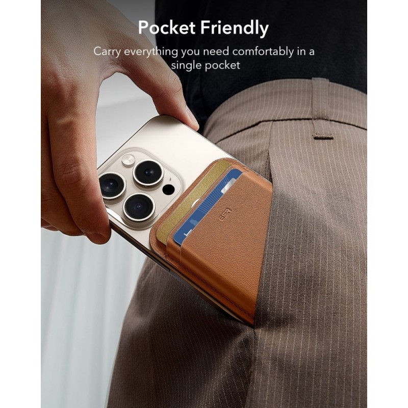 ESR Classic RFID Magnetic Wallet с MagSafe, Caramel Brown (Карамелено кафяв) ESR Classic RFID Magnetic Wallet с MagSafe, Caramel Brown (Карамелено кафяв)