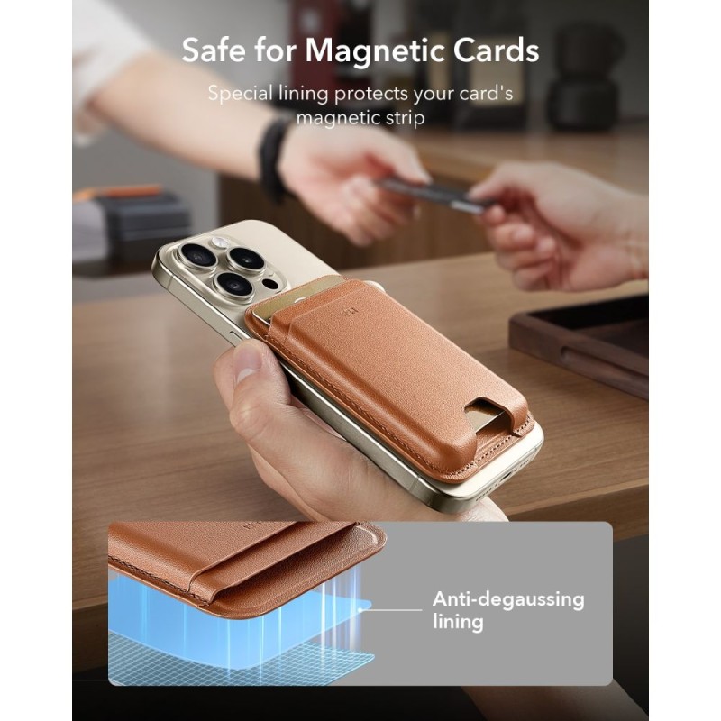 ESR Classic RFID Magnetic Wallet с MagSafe, Caramel Brown (Карамелено кафяв) ESR Classic RFID Magnetic Wallet с MagSafe, Caramel Brown (Карамелено кафяв)