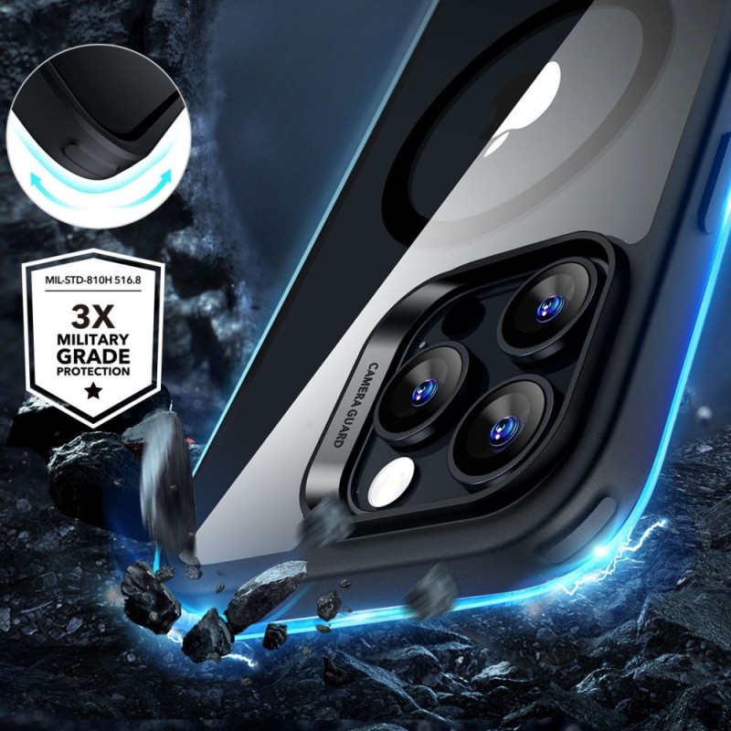 ESR Classic Hybrid HaloLock с MagSafe и закалено стъкло за iPhone 16 Pro (прозрачно/черно) - ESR Classic Hybrid HaloLock с MagSafe и закалено стъкло за iPhone 16 Pro (прозрачно/черно) - 4894240243503