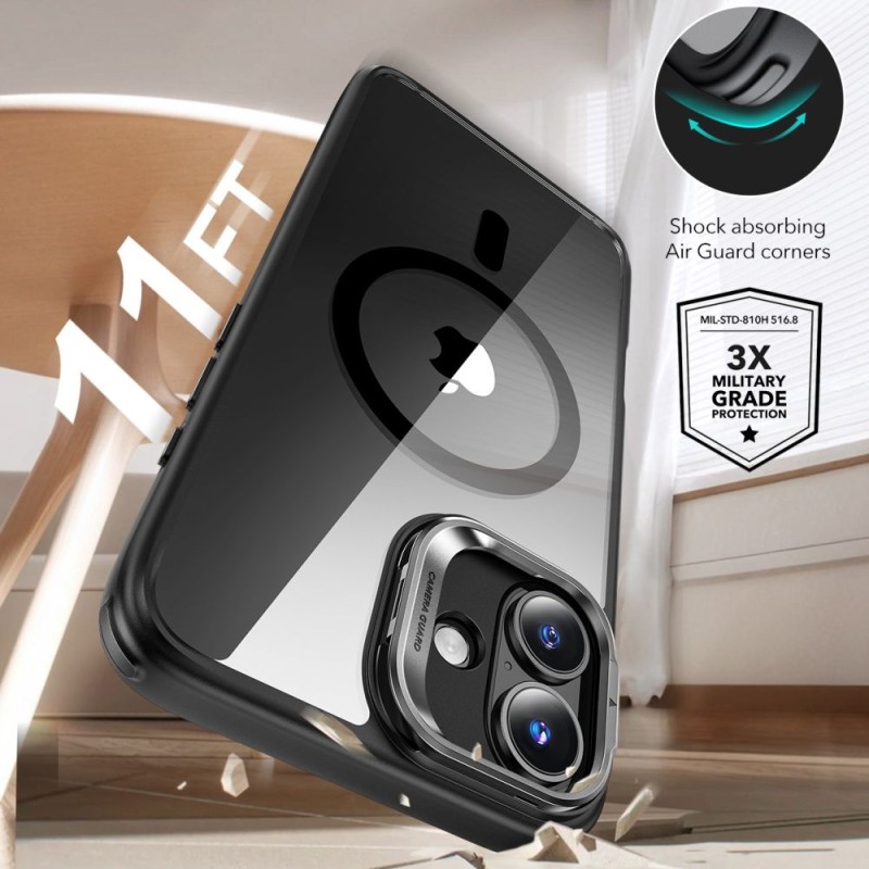 ESR Classic Hybrid с поставка HaloLock (MagSafe) + закалено стъкло за iPhone 16 Plus, прозрачно/черно - ESR Classic Hybrid с поставка HaloLock (MagSafe) + закалено стъкло за iPhone 16 Plus, прозрачно/черно - 4894240243688