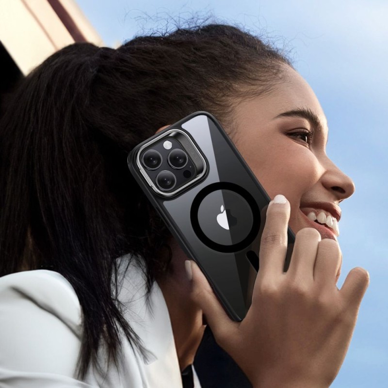 ESR Classic Hybrid Kickstand HaloLock с MagSafe & закалено стъкло за iPhone 16 Pro Clear/Black - 4894240243824