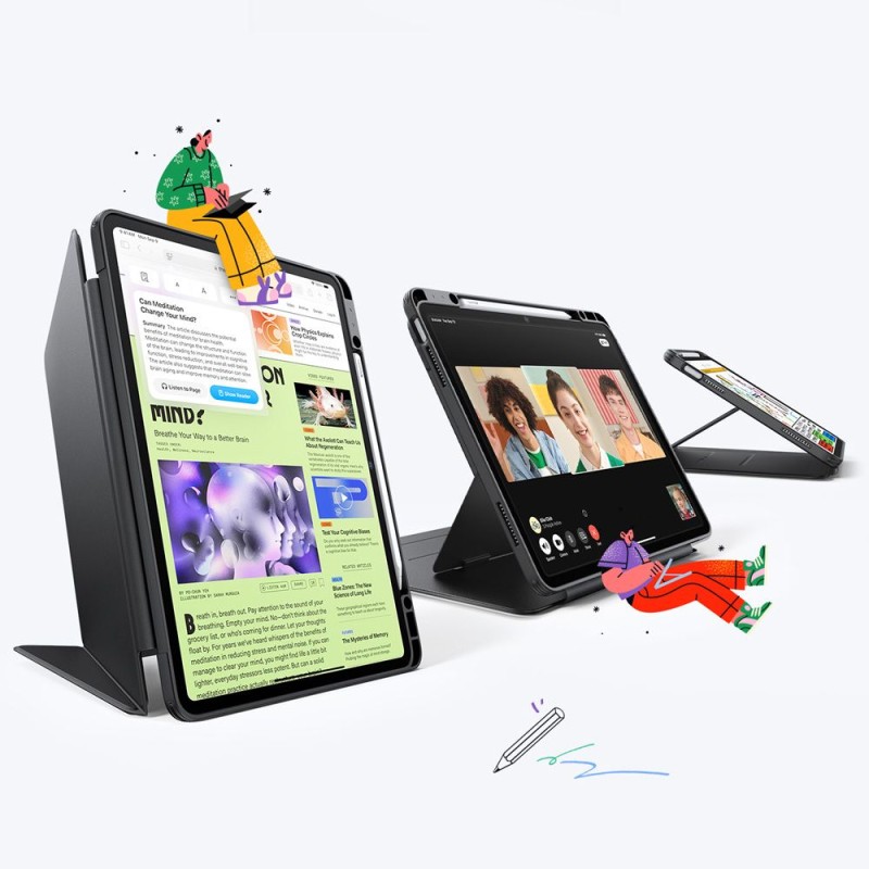 ESR Flip Hybrid калъф за iPad Air 13” (1/2/3), 2024-2026, Black - 4894240267219