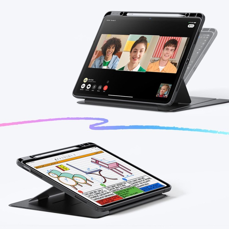 ESR Flip Hybrid калъф за iPad Air 13” (1/2/3), 2024-2026, Black - 4894240267219