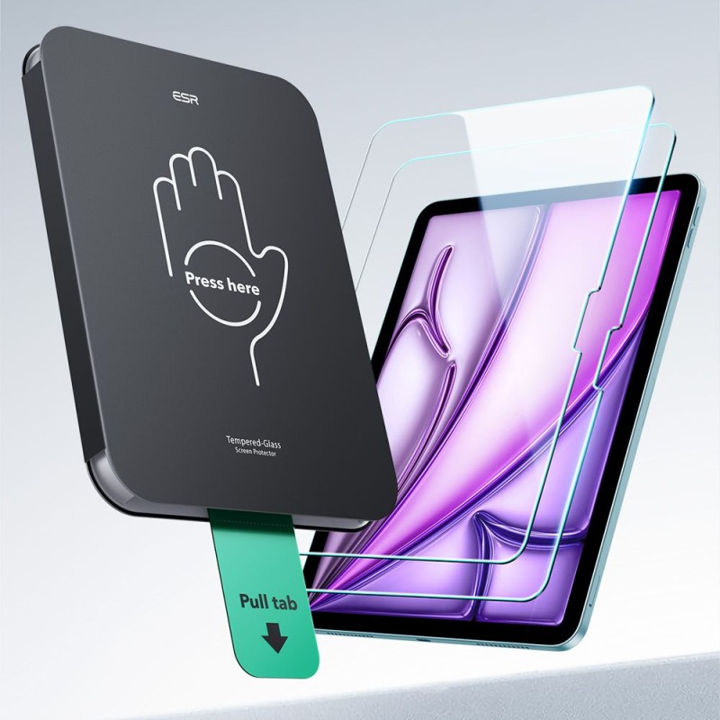 ESR UltraFit Tempered Glass 2-PACK – закалено стъкло за iPad Air 13” (1/2/2024–2025), прозрачно - 4894240267738