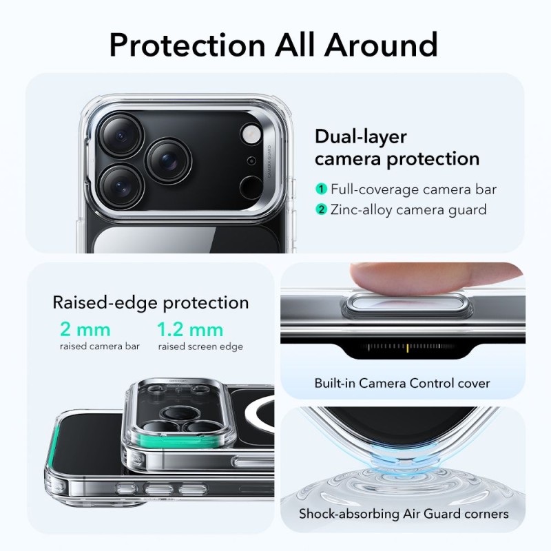 ESR Classic Hybrid Kickstand Magsafe за iPhone 17 Pro Max Clear - ESR Classic Hybrid Kickstand Magsafe за iPhone 17 Pro Max Clear - 4894240283264