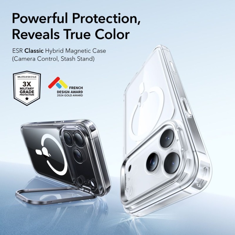 ESR Classic Hybrid Kickstand Magsafe за iPhone 17 Pro Max Clear - ESR Classic Hybrid Kickstand Magsafe за iPhone 17 Pro Max Clear - 4894240283264