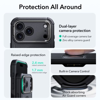 ESR CYBER KICKSTAND MagSafe кейс за iPhone 17 Pro черен