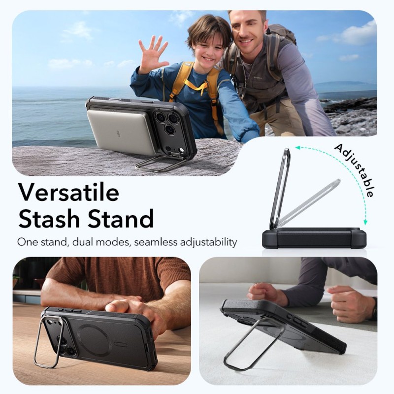 ESR CYBER KICKSTAND MagSafe кейс за iPhone 17 Pro черен - ESR CYBER KICKSTAND MagSafe кейс за iPhone 17 Pro черен - 4894240283622