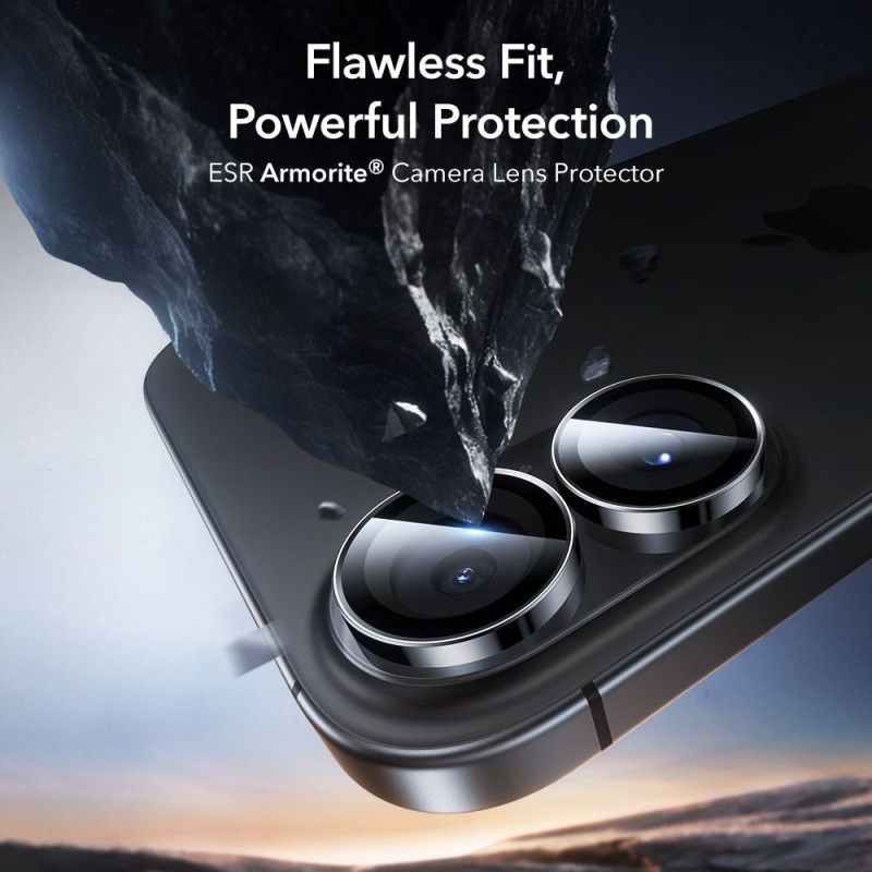 ESR Armorite защитна протекция за камера с калено стъкло за iPhone 16 / 16 Plus / 17 Black (защитен обектив) - ESR Armorite защитна протекция за камера с калено стъкло за iPhone 16 / 16 Plus / 17 Black (защитен обектив) - 4894240286180
